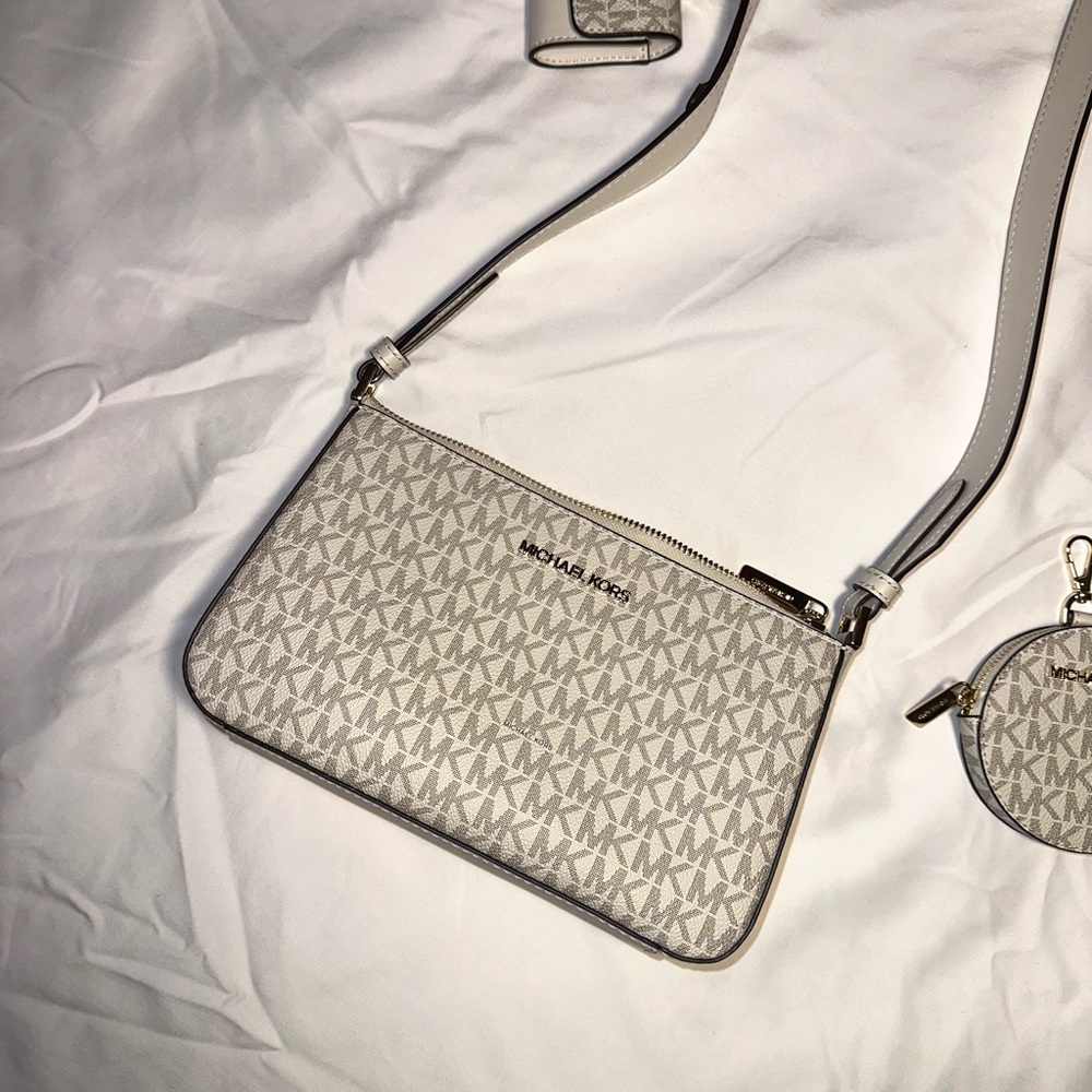 Michael Kors Monogram Crossbody Bag in Cream